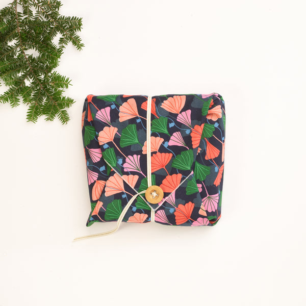 reusable gift wrap - ginkgo leaves